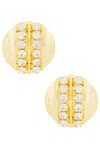 Alessandra Rich Crystal Round Earrings In Crystal & Gold