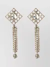 Alessandra Rich Crystal Square Dangle Earrings In Gold