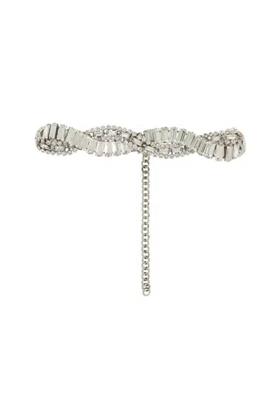 Alessandra Rich Crystal-studded Choker In Argento