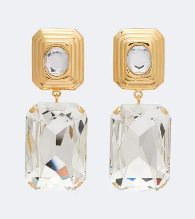 Alessandra Rich Crystal-embellished Clip-on Earrings In Gold