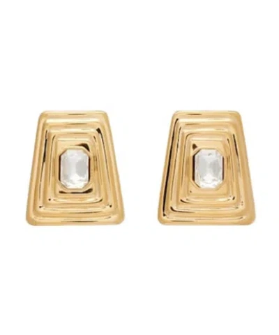 Alessandra Rich Crystal-embellished Clip-on Earrings In Gold