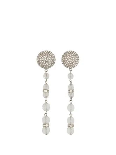 Alessandra Rich Crystal-embellished Drop Earrings In Gold