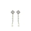 Alessandra Rich Mini Embellished Metal Earrings 10.5 Cm X 2.5 Cm In Silver