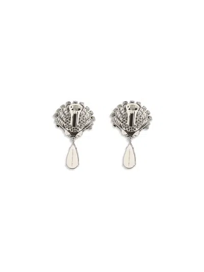 Alessandra Rich Crystal-embellished Drop Earrings In Silver