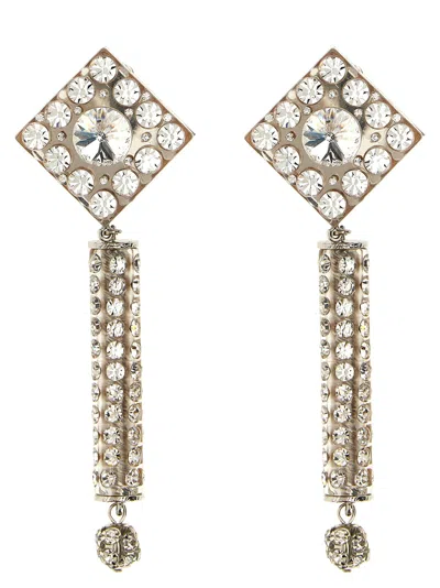Alessandra Rich Crystal-embellished Earrings In Silver