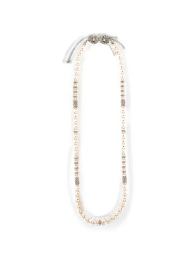 Alessandra Rich Crystal-embellished Faux-pearl Necklace In Multi