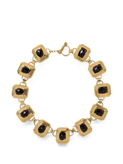 Alessandra Rich Metal Necklace Adjustable Length Geometric Design In Multi