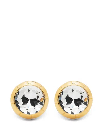 Alessandra Rich Crystal-embellished Round Earrings In Gold