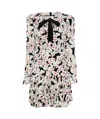 Alessandra Rich Bow-detailed Floral-print Silk Crepe De Chine Mini Dress In White