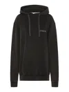 Alessandra Rich Oversized Hoodie With Print And Rhinestones In Gris