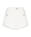 Alessandra Rich Decorative-button High-waist Shorts In White