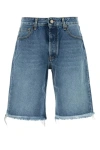 Alessandra Rich Bermuda Shorts With Frayed Hem And Belt Loops