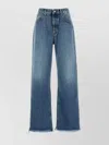Alessandra Rich Denim Jeans Wide-leg Frayed Hem