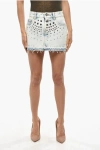 Alessandra Rich Denim Miniskirt With Studs