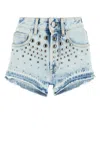 Alessandra Rich Denim Shorts In Blue