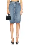 Alessandra Rich Denim Skirt In Blue