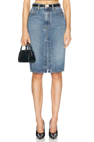 Alessandra Rich Denim Skirt In Blue