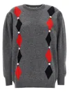 Alessandra Rich Intarsia-patterned Wool Jumper In Gray