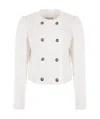Alessandra Rich Double Breasted Tweed Bouclé Jacket In White