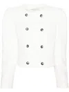 Alessandra Rich Double-breasted Bouclé Jacket In White