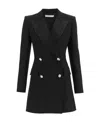 Alessandra Rich Double-breasted Pinstripe Blazer Dress In Black