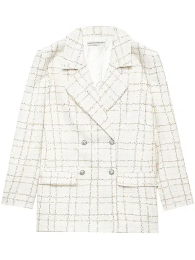 ALESSANDRA RICH DOUBLE-BREASTED TWEED BLAZER
