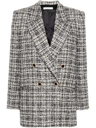 ALESSANDRA RICH DOUBLE-BREASTED TWEED BLAZER