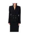 Alessandra Rich Oversized Double-bre In Black