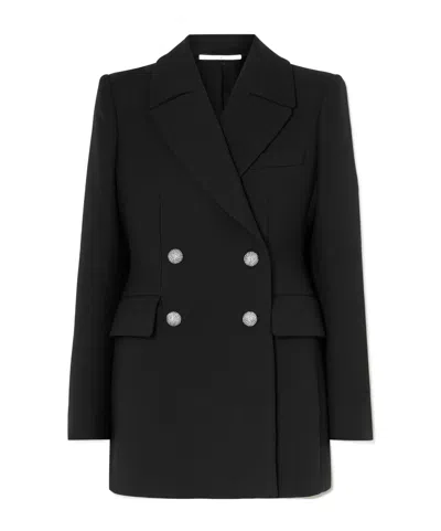 Alessandra Rich Double-breasted Wool Blazer In Black