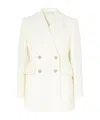 Alessandra Rich Double-breasted Wool Blazer In White