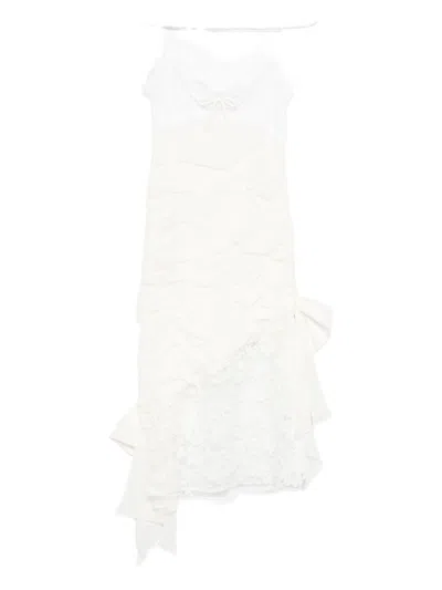 Alessandra Rich Draped Lace Mini Dress