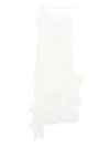 Alessandra Rich Draped Lace Mini Dress - Women's - Silk/cotton/polyamide In White