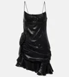 Alessandra Rich Strapless Ruffled Mini Dress In Black