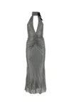Alessandra Rich Grey Viscose Dress