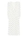 Alessandra Rich Polka Dot Pleated Midi Dress In White