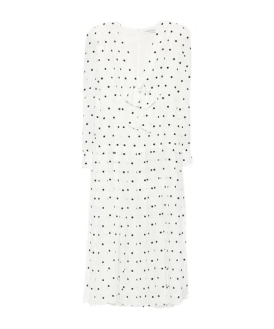 ALESSANDRA RICH POLKA-DOT MIDI DRESS