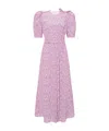 Alessandra Rich Clover-print Belted Silk Dress In Pink