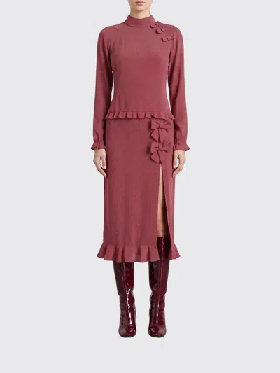 Alessandra Rich Dress Woman Color Burgundy In Pink