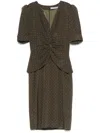 Alessandra Rich Polka-dot Silk Midi Dress