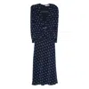 Alessandra Rich Polka Dot-print Midi Dress In Blue