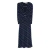 Alessandra Rich Polka Dot-print Midi Dress In Blue