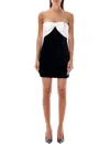 Alessandra Rich Velvet Mini Dress With Bow Accent In Black