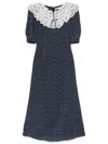 Alessandra Rich Polka-dot Dress In Blue