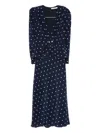 Alessandra Rich Polka Dot Dress In Blue