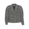 Alessandra Rich Sequin-embellished Herringbone Jacket In Gray