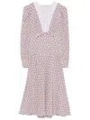 Alessandra Rich Floral Lace-trimmed Silk Midi Dress In Purple