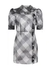 Alessandra Rich Mini Dress With Jewel Buttons In White