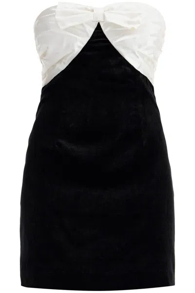 ALESSANDRA RICH ALESSANDRA RICH DUCHESSE BOW VELVET BUSTIER MINI DRESS