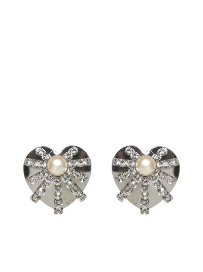 Alessandra Rich Earrings In Cry-silver