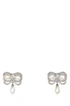 Alessandra Rich Hypoallergenic Brass Earrings In Silver